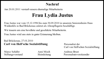 Anzeige von Lydia Justus von MGO