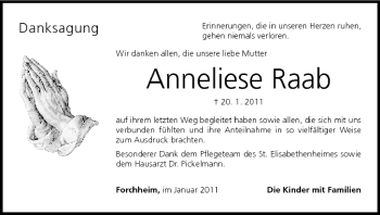 Anzeige von Anneliese Raab von MGO