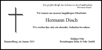 Anzeige von Hermann Disch von MGO