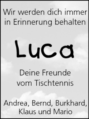 Anzeige von Luca  von MGO