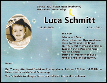 Anzeige von Luca Schmitt von MGO