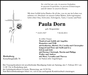 Anzeige von Paula Dorn von MGO