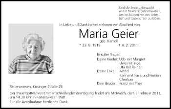 Anzeige von Maria Geier von MGO