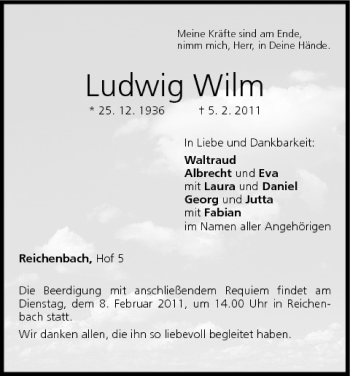Anzeige von Ludwig Wilm von MGO