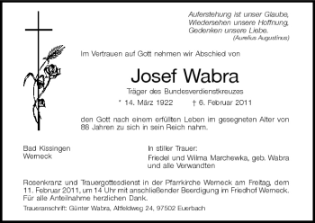 Anzeige von Josef Wabra von MGO
