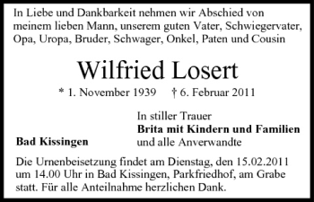 Anzeige von Wilfried Losert von MGO
