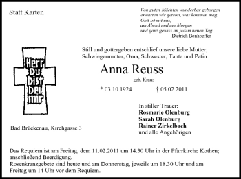 Anzeige von Anna Reuss von MGO