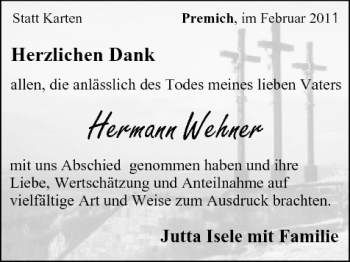 Anzeige von Hermann Wehner von MGO