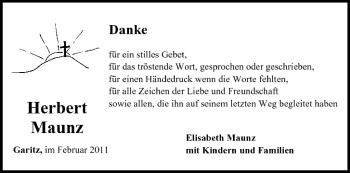 Anzeige von Herbert Maunz von MGO