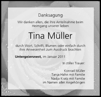 Anzeige von Tina Müller von MGO