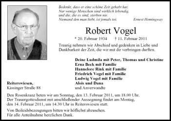 Anzeige von Robert Vogel von MGO