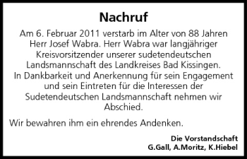 Anzeige von Josef Wabra von MGO