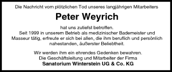 Anzeige von Peter Weyrich von MGO