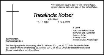 Anzeige von Thealinde Kober von MGO