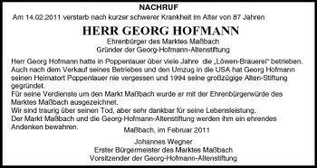 Anzeige von Georg Hofmann  von MGO