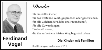 Anzeige von Ferdinand Vogel von MGO