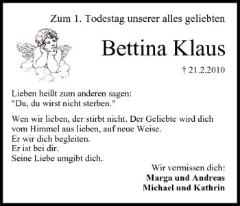 Anzeige von Bettina Klaus von MGO