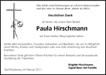 Anzeige von Paula Hirschmann von MGO