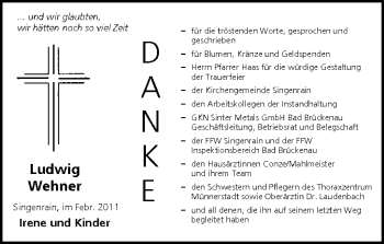 Anzeige von Ludwig Wehner von MGO