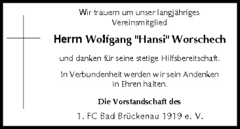 Anzeige von Wolfgang Worschech von MGO