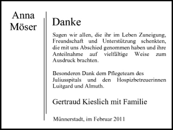 Anzeige von Anna Möser von MGO