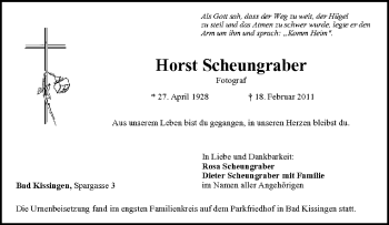 Anzeige von Horst Scheungraber von MGO