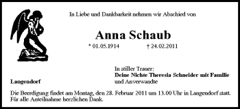 Anzeige von Anna Schaub von MGO