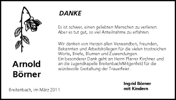 Anzeige von Arnold Börner von MGO