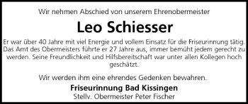 Anzeige von Leo Schiesser von MGO