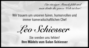 Anzeige von Leo Schiesser von MGO
