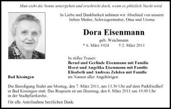 Anzeige von Dora Eisenmann von MGO