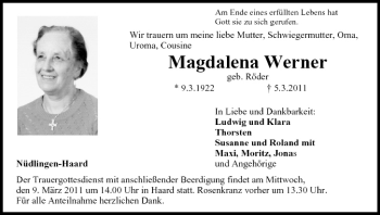 Anzeige von Magdalena Werner von MGO