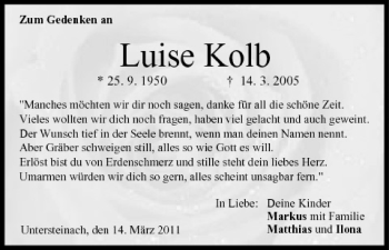 Anzeige von Luise Kolb von MGO
