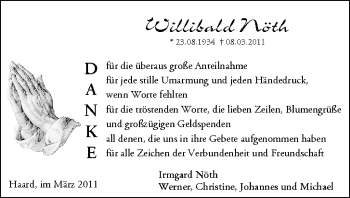 Anzeige von Willibald Nöth von MGO