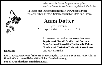 Anzeige von Anna Dotter von MGO