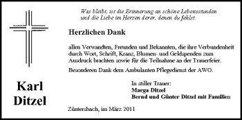 Anzeige von Karl Ditzel von MGO