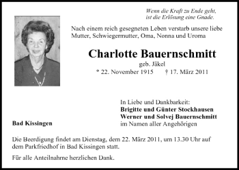 Anzeige von Charlotte Bauernschmitt von MGO