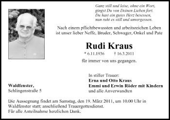 Anzeige von Rudi Kraus von MGO
