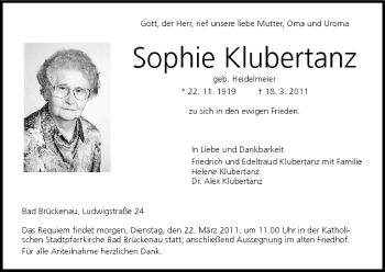 Anzeige von Sophie Klubertanz von MGO
