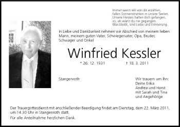 Anzeige von Winfried Kessler von MGO