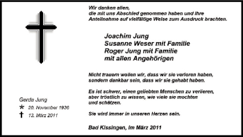 Anzeige von Gerda Jung von MGO