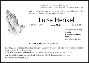 Anzeige von Luise Henkel von MGO