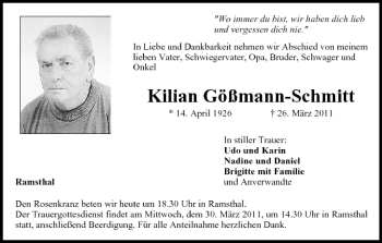 Anzeige von Kilian Gößmann-Schmitt von MGO