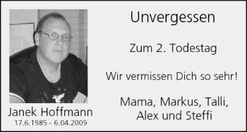 Anzeige von Janek Hoffmann von MGO