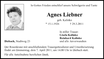 Anzeige von Agnes Liebner von MGO