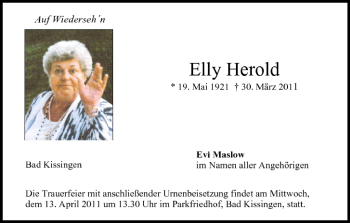 Anzeige von Elly Herold von MGO