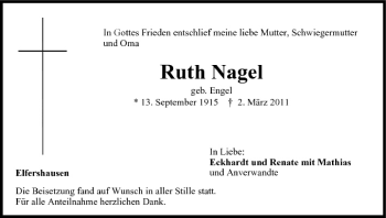 Anzeige von Ruth Nagel von MGO