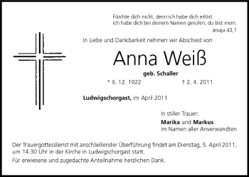 Anzeige von Anna Weiß von MGO