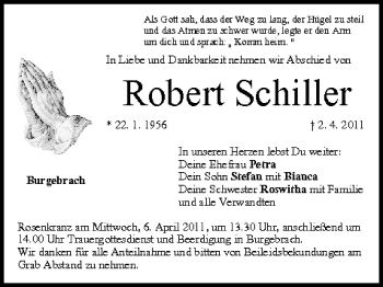 Anzeige von Robert Schiller von MGO