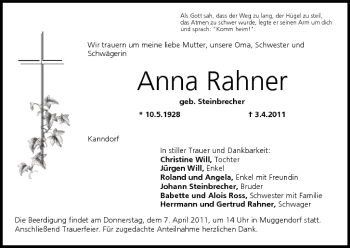 Anzeige von Anna Rahner von MGO